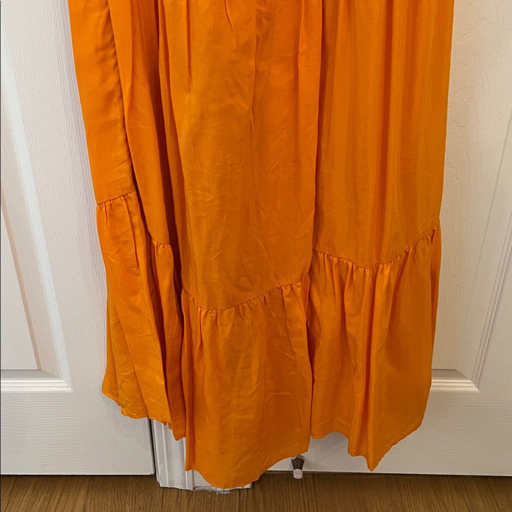 FARM RIO Orange Asymmetrical Tiered Maxi Dress Sz M - NWT!! - Picture 8 of 13